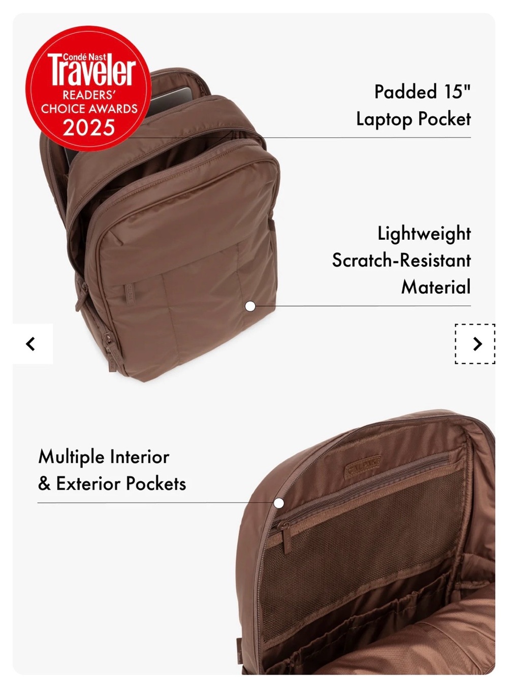 CALPAK Luka 15” laptop backpack, walnut - Picture 2 of 10